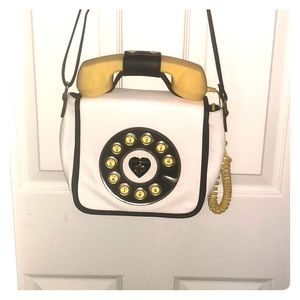 Betsey Johnson Telephone Purse Yellow White